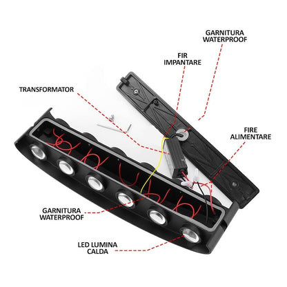 Lampa Bidirectionala Solara 15CM
