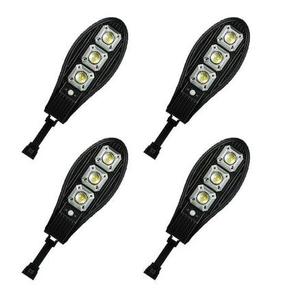 Lampa solara stradala Set de 4, COB, 90 x LED, 3 moduri de functionare, buton ON/OFF, cu telecomanda