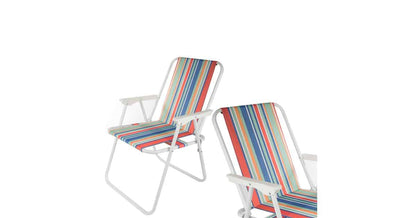 Scaun Pliant De Plaja, Vilde, 53×46.5×74 cm, Metal, Multicolor