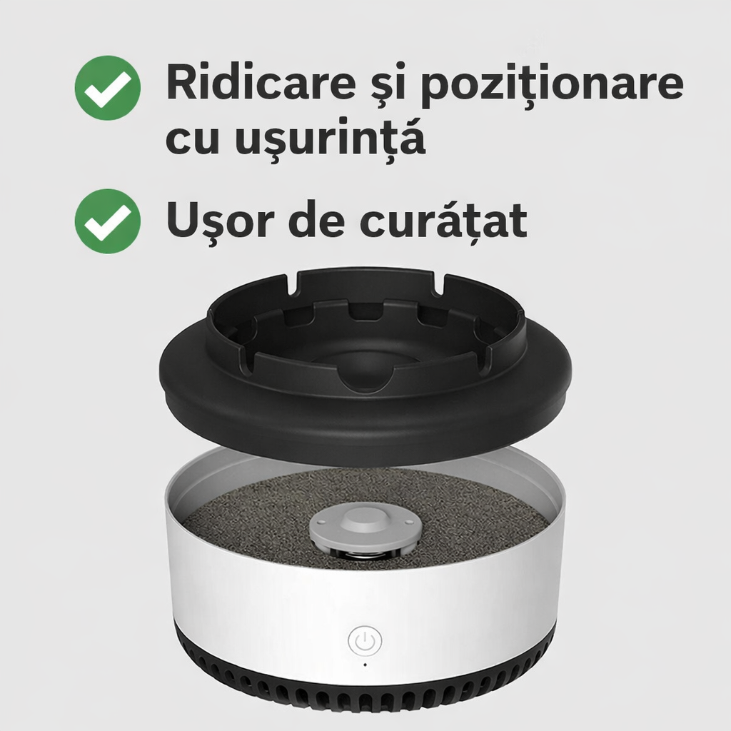 Scrumiera electrica inteligenta ,cu aspiratie