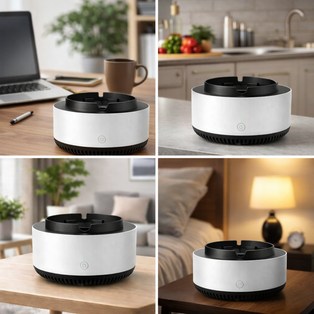 Scrumiera electrica inteligenta ,cu aspiratie