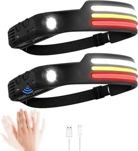 Lanterna de cap profesionala tip LED cu 3 benzi alb,rece si rosu, 1000 lumeni, acumulator 1200mah