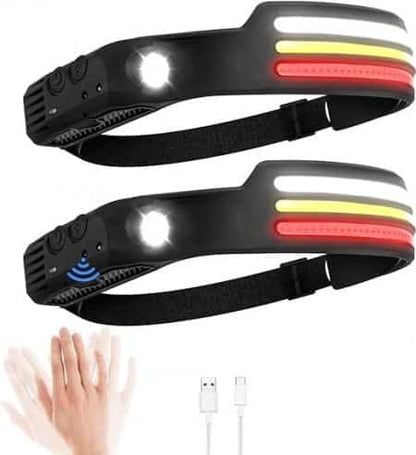 Lanterna de cap profesionala tip LED cu 3 benzi alb,rece si rosu, 1000 lumeni, acumulator 1200mah