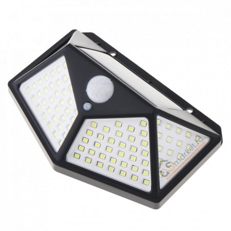 Set 5 Lampi ULTRA 100 LED Solare cu senzor de miscare si lumina 3 moduri ILUMINARE