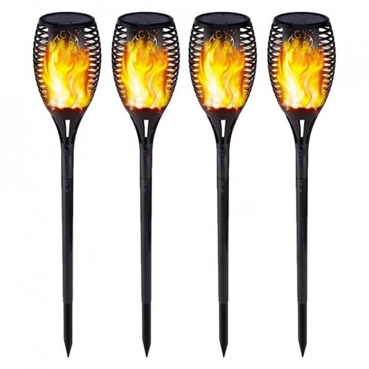Set 4 x Lampi solara tip torta cu efect flacara 51 cm