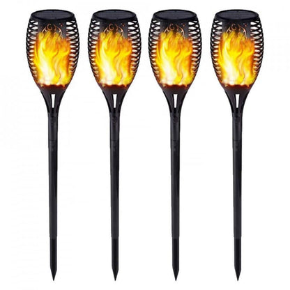 Set 4 x Lampi solara tip torta cu efect flacara 51 cm