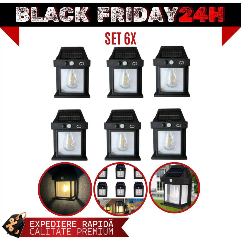 Set 6 Lampi Solare LED RETRO