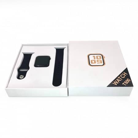 Smartwatch T500, Monitorizare Cardiaca, Tensiune, Sedentarism, Bluetooth 4.2 , Negru, T500-BLACK