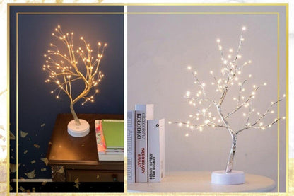 Lumină pentru copac Bonsai cu fulgi de zăpadă – Lampă artificială pentru copac cu fulgi de nea de 20 inchi cu lampă pentru copac cu fulgi de nea cu 60 LED
