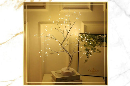 Lumină pentru copac Bonsai cu fulgi de zăpadă – Lampă artificială pentru copac cu fulgi de nea de 20 inchi cu lampă pentru copac cu fulgi de nea cu 60 LED
