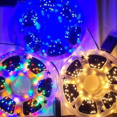 Instalatie De Craciun, Tip Rola, Pentru Interior/Exterior, Lungime 100 m, 8 Moduri De Lumini, Alimentare Priza 220V/50Hz, LED, Protectie IP44, Multicolor
