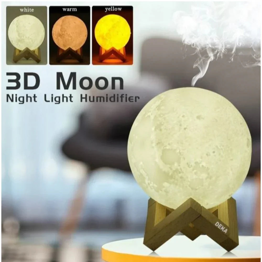 Lampa de veghe in forma de luna cu umidificator 3D