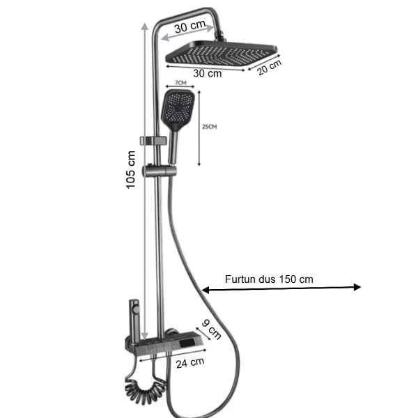 Pachet Promo Lux Bucătărie + Baie – Chiuvetă Inox Multifuncțională & Set Duș Smart cu LED