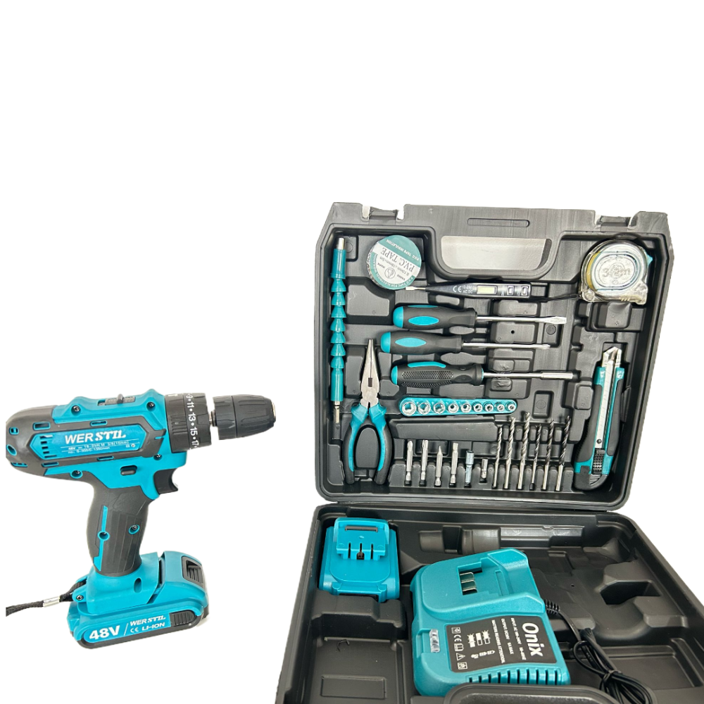 Trusa Bormasina Autofiletanta si Percutie  2 Acumulatori 48V 5Ah + 30 Accesorii