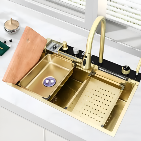 Pachet Promo Lux Bucătărie + Baie – Chiuvetă Premium Inox & Set Duș Smart cu LED