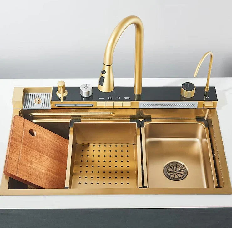 Pachet Promo Lux Bucătărie + Baie – Chiuvetă Premium Inox & Set Duș Smart cu LED